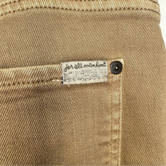 7 For All Mankind Slimmy Slim Straight Leg Tan Jeans Size 33 - Picture 8 of 16